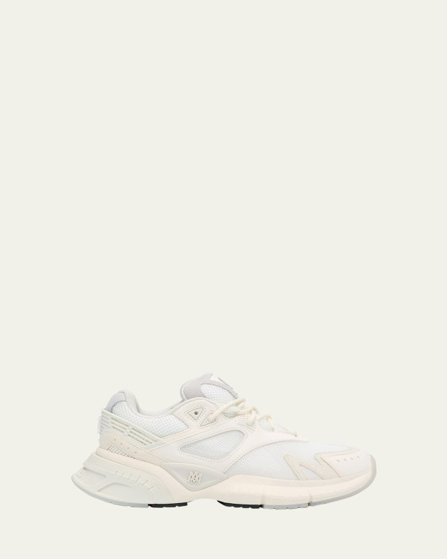 MA-1 Leather Mesh Trainer Sneakers